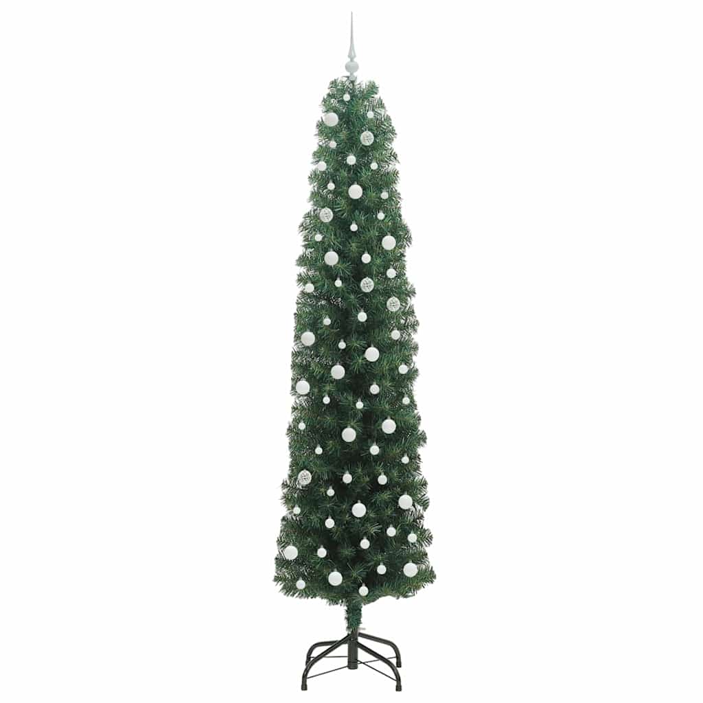 Kunstigt juletræ med stativ Grøn 240 cm PVC og Stål og Plastik