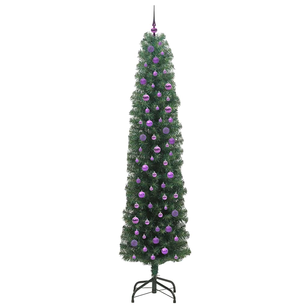 Kunstigt juletræ med stativ Grøn 240 cm PVC og Stål og Plastik