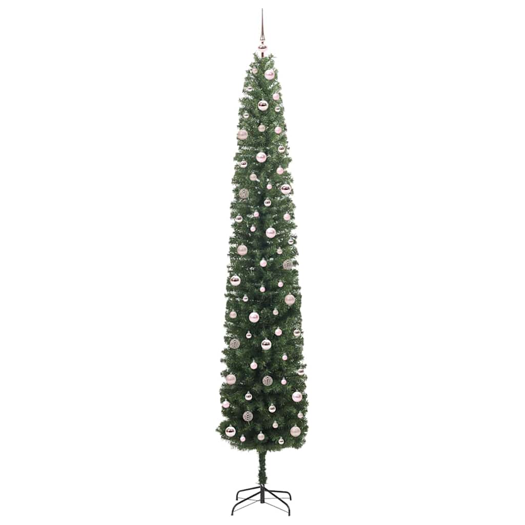 Kunstigt juletræ med stativ Grøn 270 cm PVC og Stål og Plastik