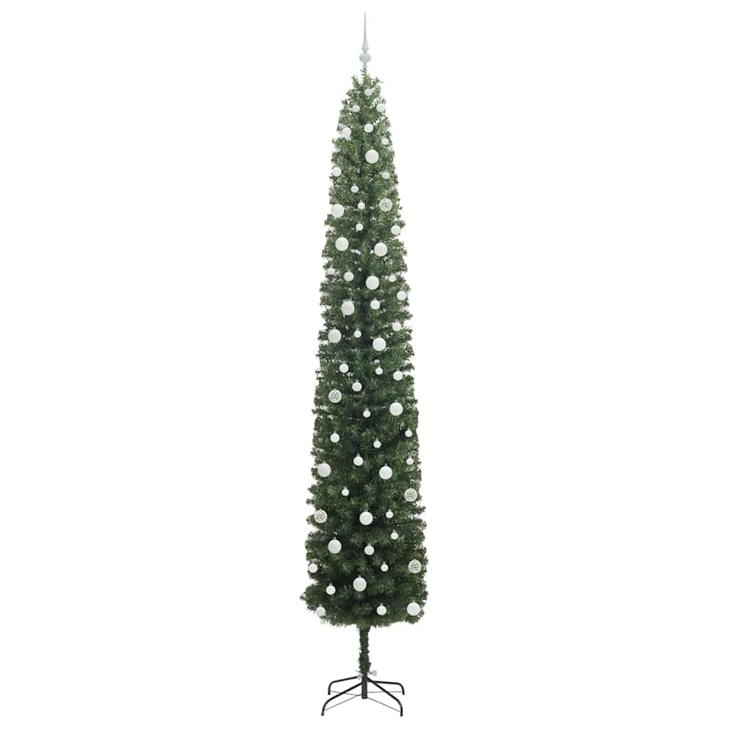 Kunstigt juletræ med stativ Grøn 270 cm PVC og Stål og Plastik