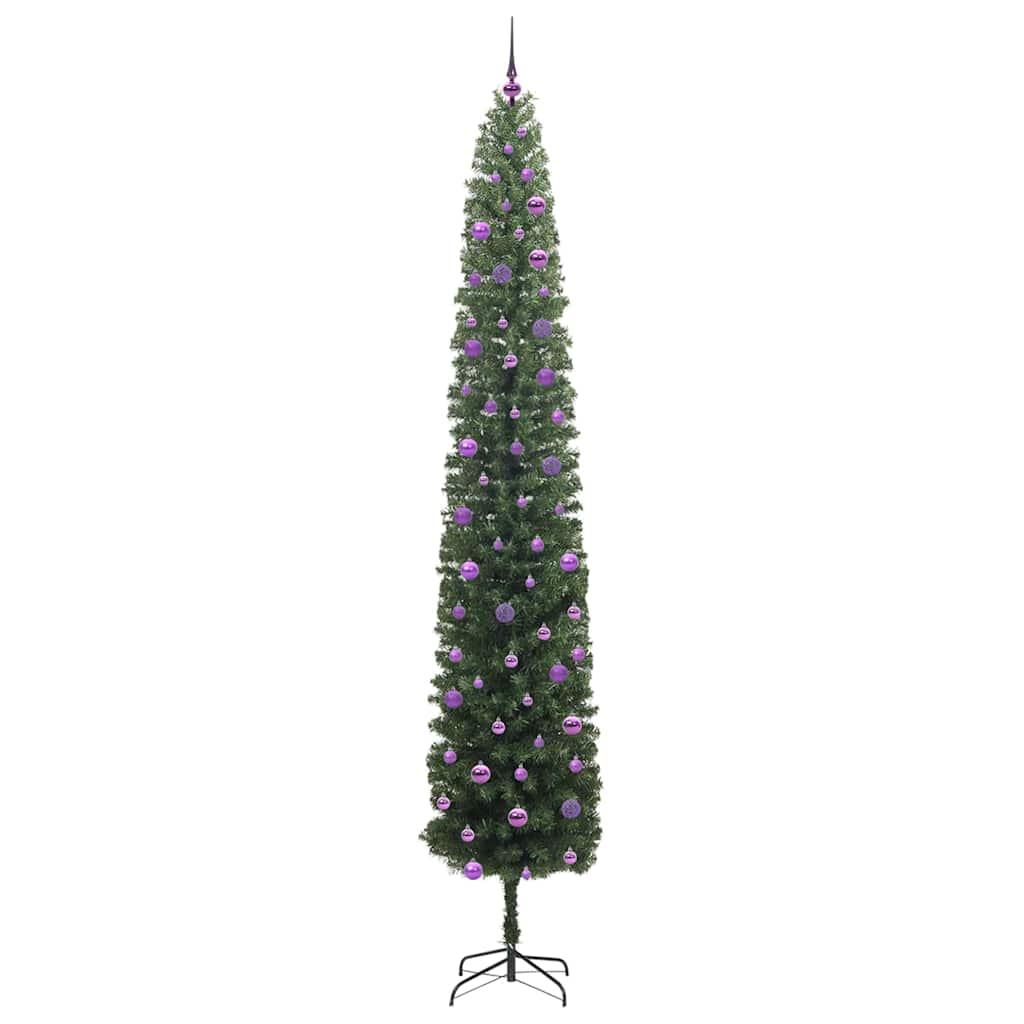 Kunstigt juletræ med stativ Grøn 270 cm PVC og Stål og Plastik