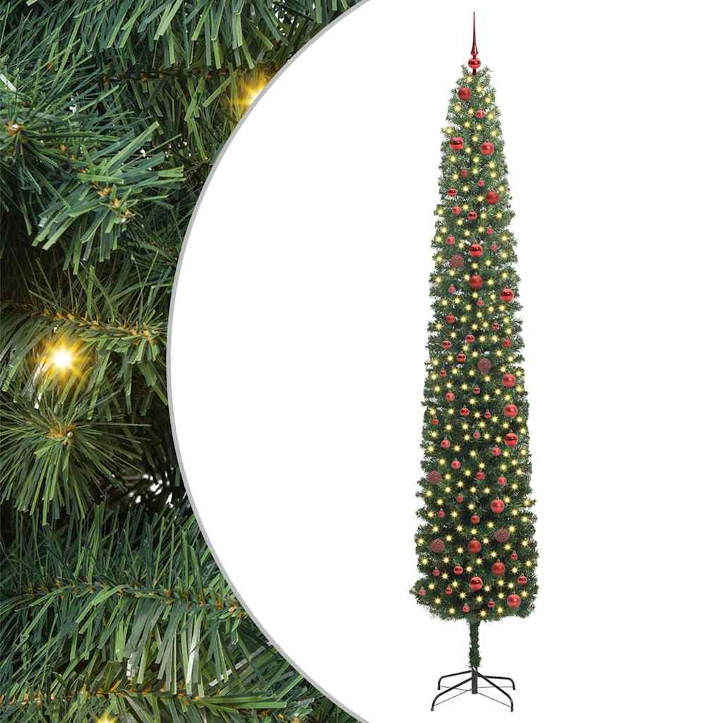 Kunstigt juletræ med stativ Grøn 300 cm PVC og Stål og Plastik