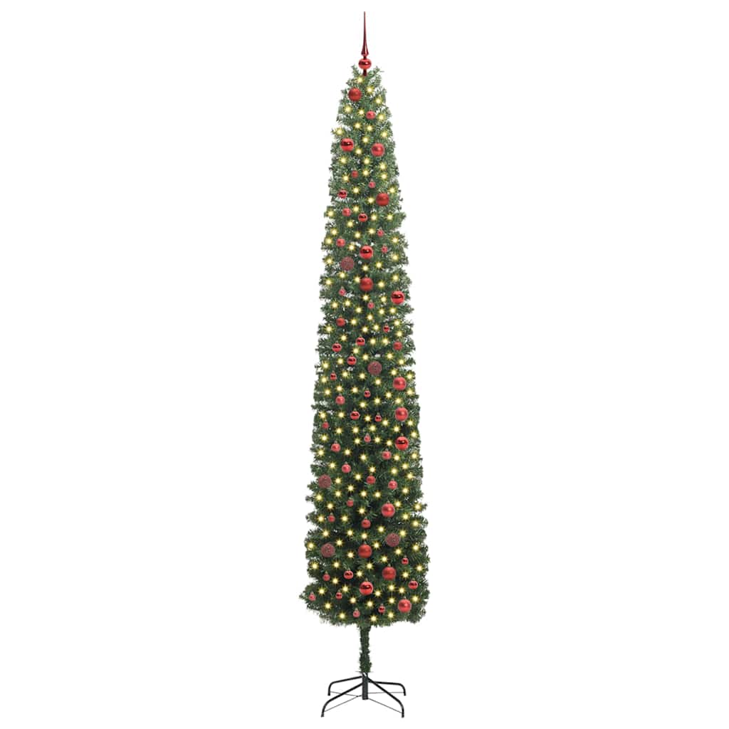 Kunstigt juletræ med stativ Grøn 300 cm PVC og Stål og Plastik