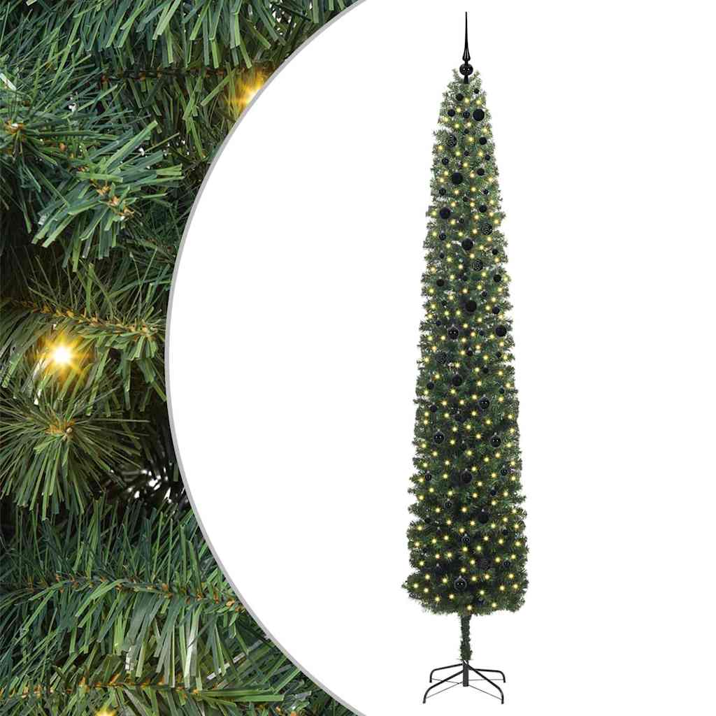 Kunstigt juletræ med stativ Grøn 300 cm PVC og Stål og Plastik