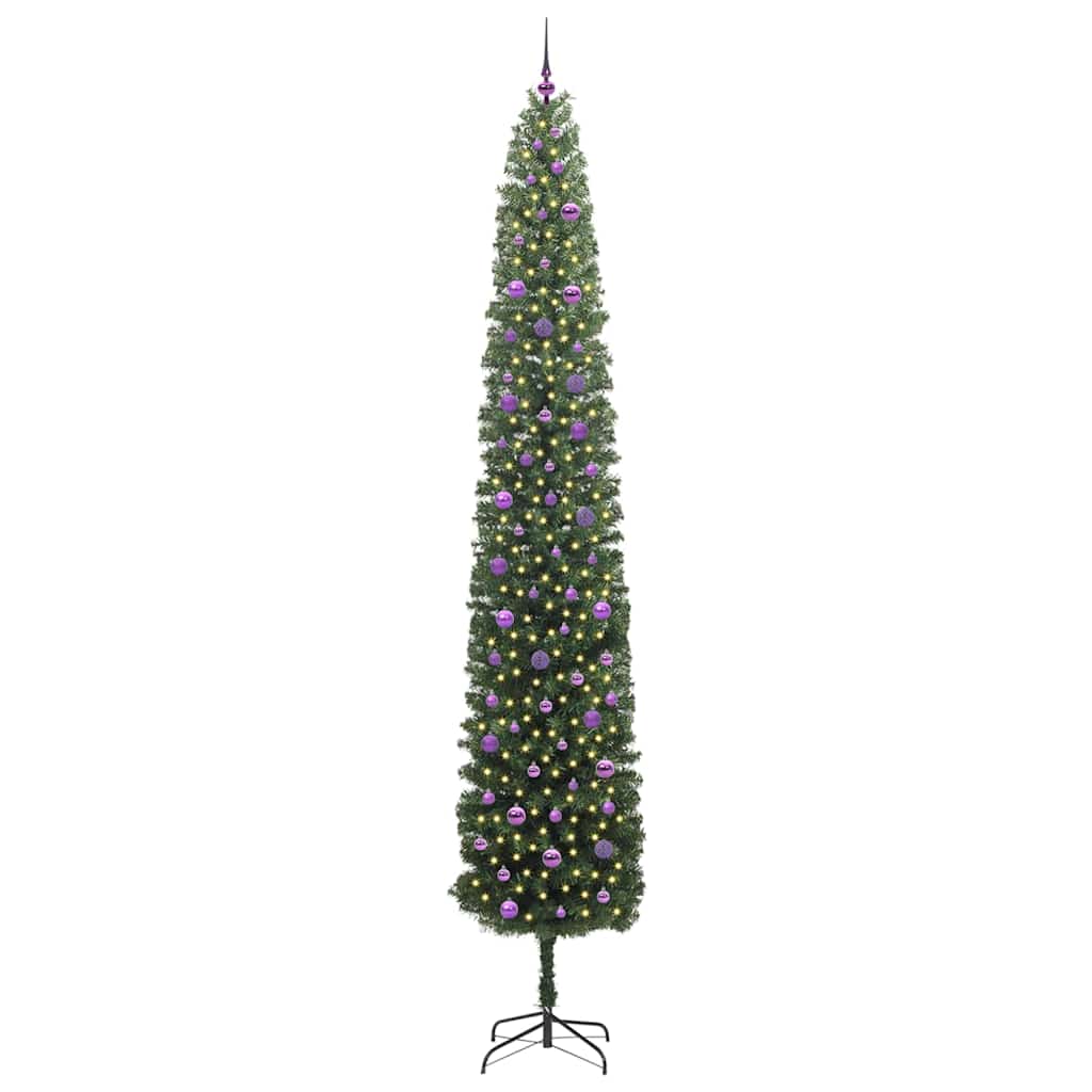 Kunstigt juletræ med stativ Grøn 300 cm PVC og Stål og Plastik