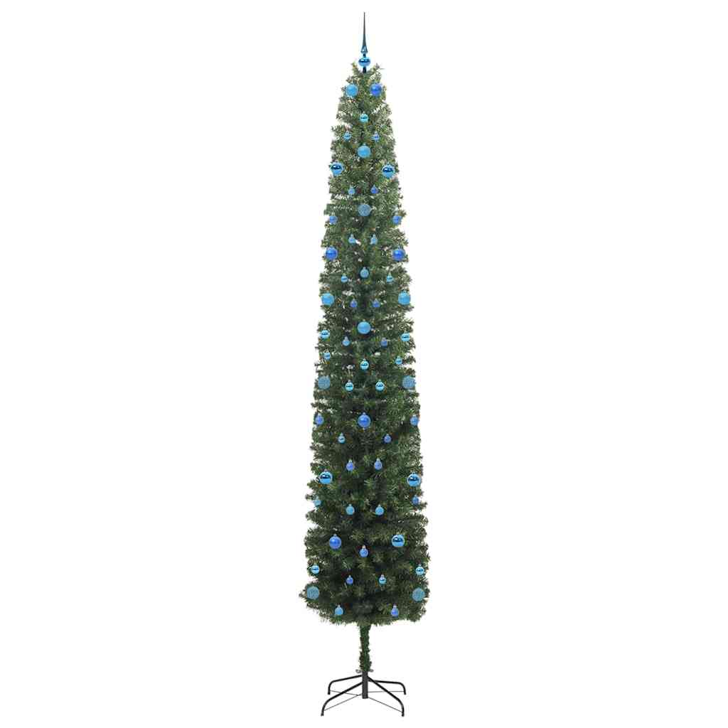 Kunstigt juletræ med stativ Grøn 300 cm PVC og Stål og Plastik
