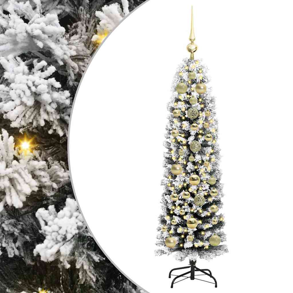 Kunstigt juletræ med stativ Grøn 150 cm PVC og Stål og Plastik