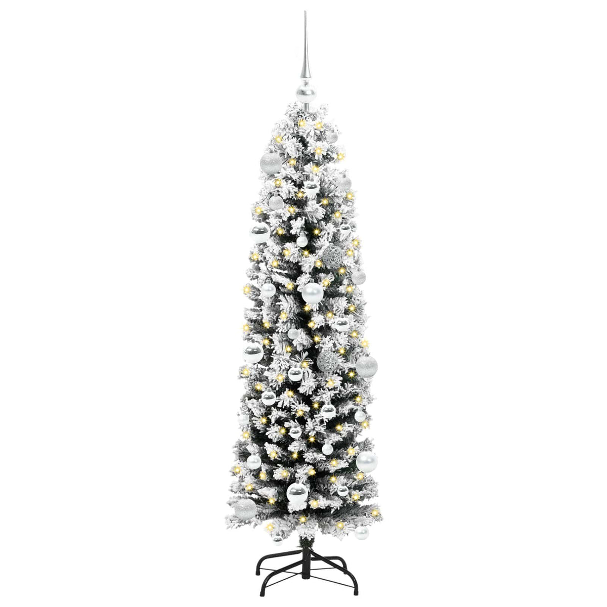 Kunstigt juletræ med stativ Grøn 150 cm PVC og Stål og Plastik