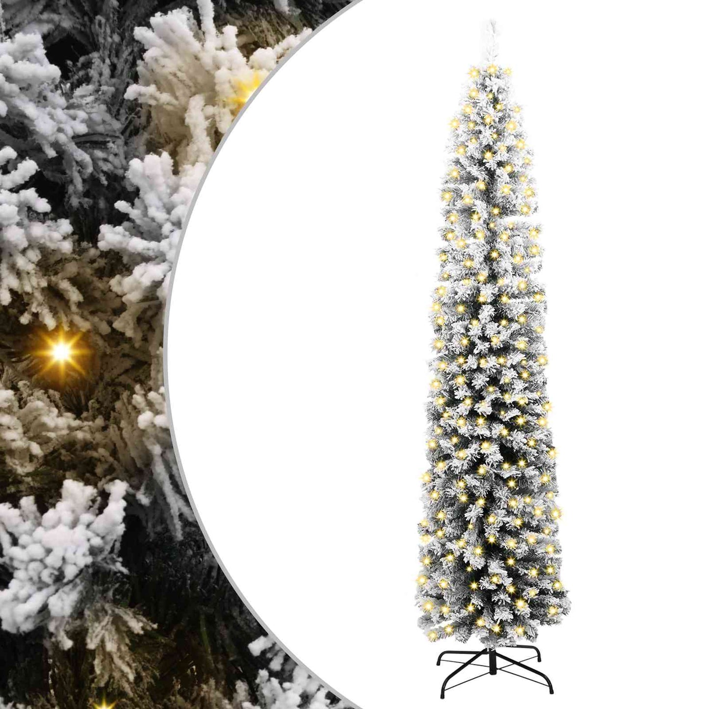 Kunstigt juletræ med stativ Grøn 210 cm PVC og Stål og Plastik