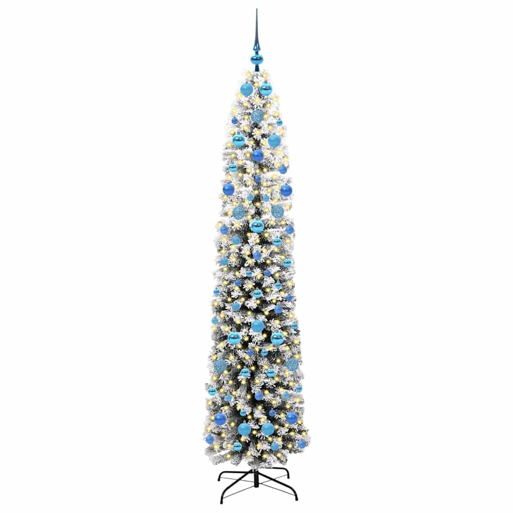 Kunstigt juletræ med stativ Grøn 210 cm PVC og Stål og Plastik
