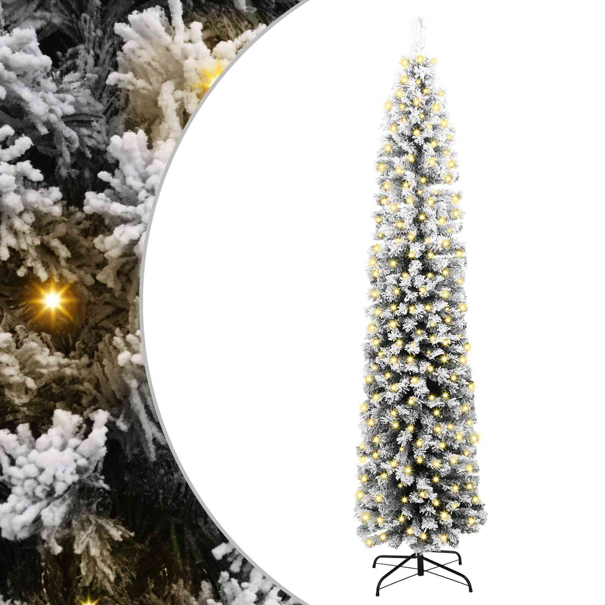 Kunstigt juletræ med stativ Grøn 240 cm PVC og Stål og Plastik