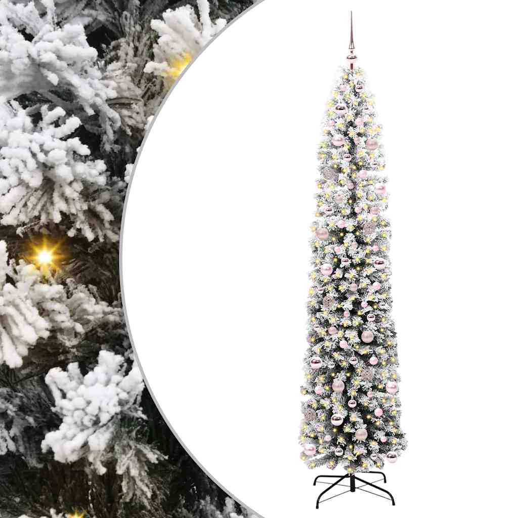 Kunstigt juletræ med stativ Grøn 240 cm PVC og Stål og Plastik