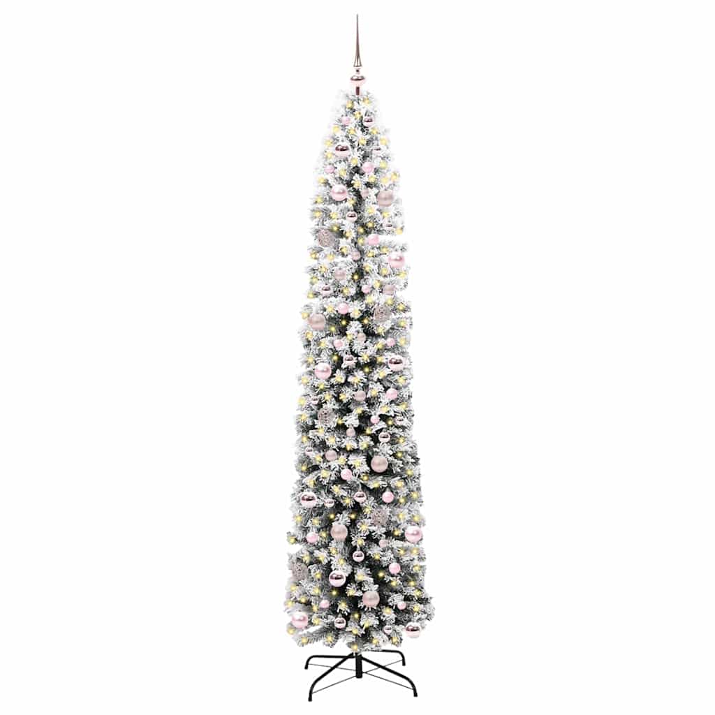 Kunstigt juletræ med stativ Grøn 240 cm PVC og Stål og Plastik