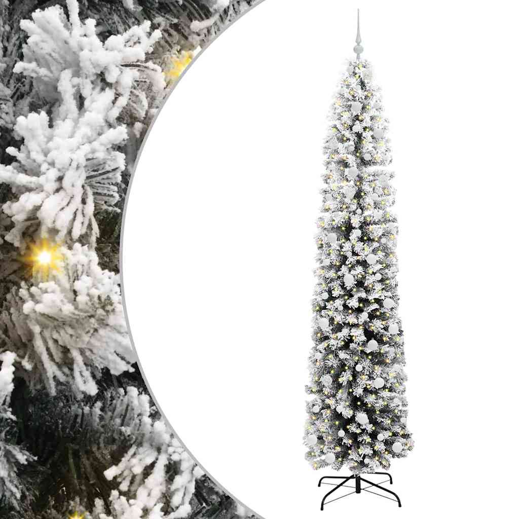 Kunstigt juletræ med stativ Grøn 240 cm PVC og Stål og Plastik