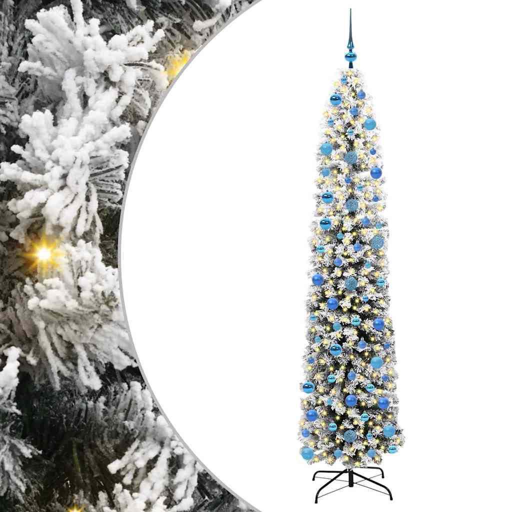 Kunstigt juletræ med stativ Grøn 240 cm PVC og Stål og Plastik