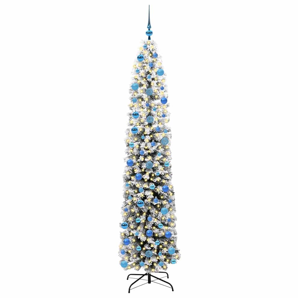 Kunstigt juletræ med stativ Grøn 240 cm PVC og Stål og Plastik