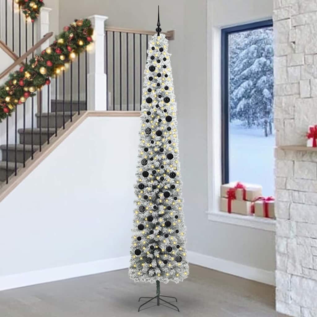 Kunstigt juletræ med stativ Grøn 270 cm PVC og Stål og Plastik