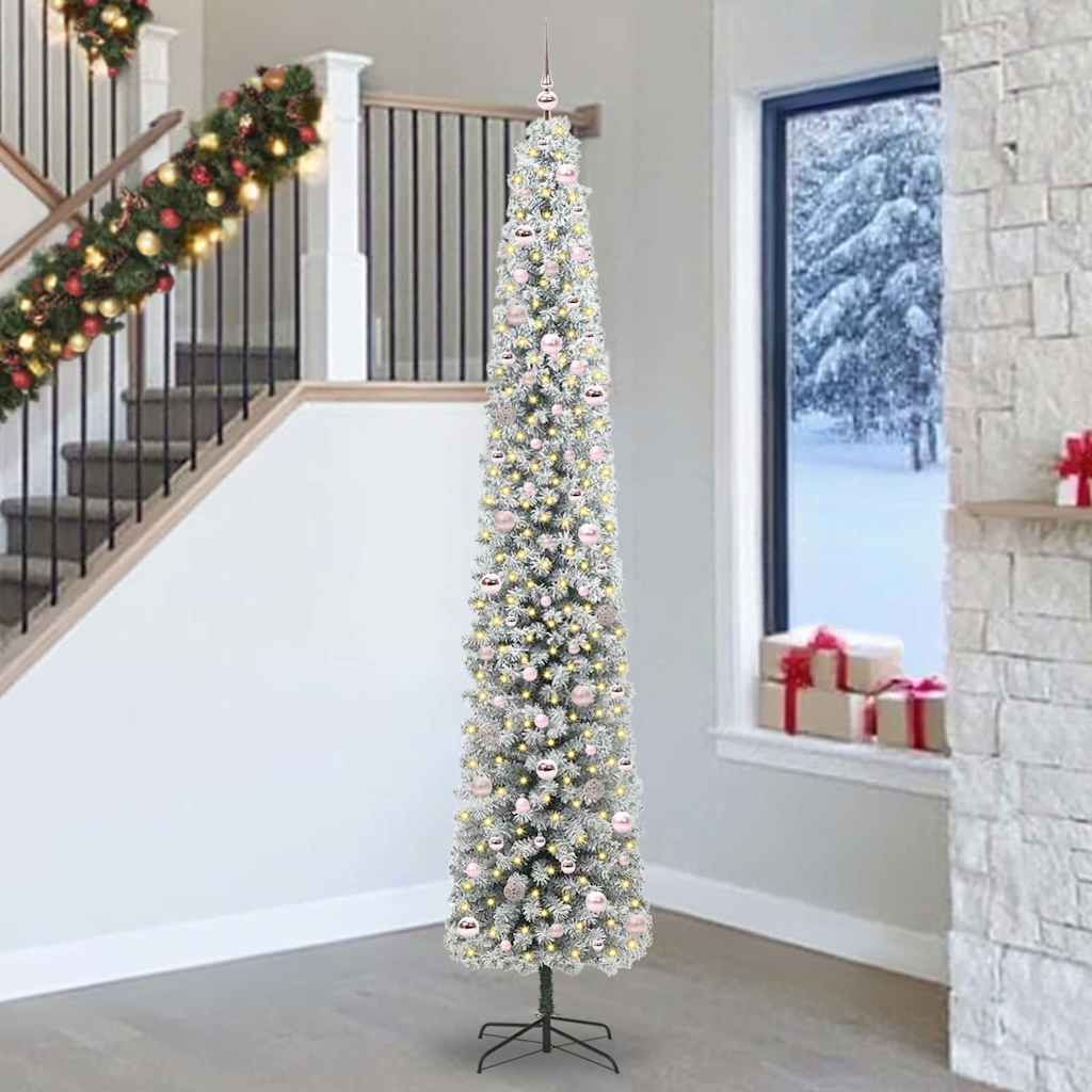 Kunstigt juletræ med stativ Grøn 270 cm PVC og Stål og Plastik
