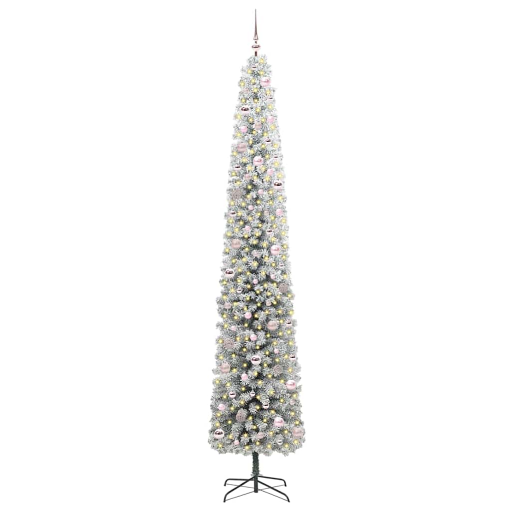 Kunstigt juletræ med stativ Grøn 270 cm PVC og Stål og Plastik