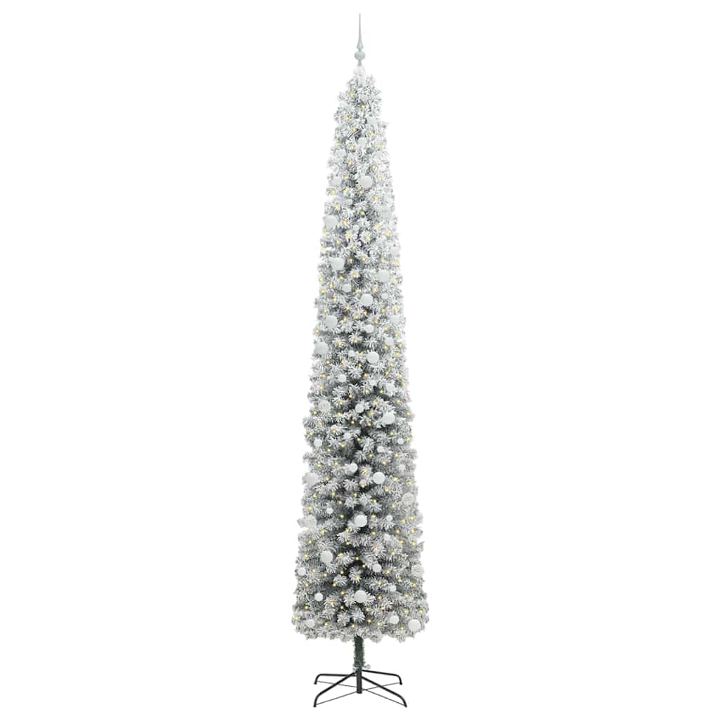 Kunstigt juletræ med stativ Grøn 270 cm PVC og Stål og Plastik