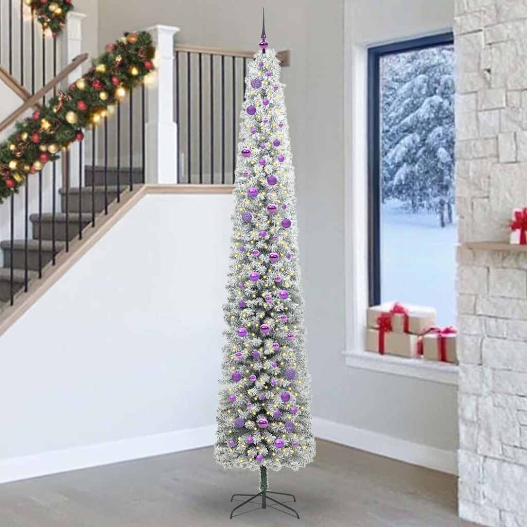 Kunstigt juletræ med stativ Grøn 270 cm PVC og Stål og Plastik