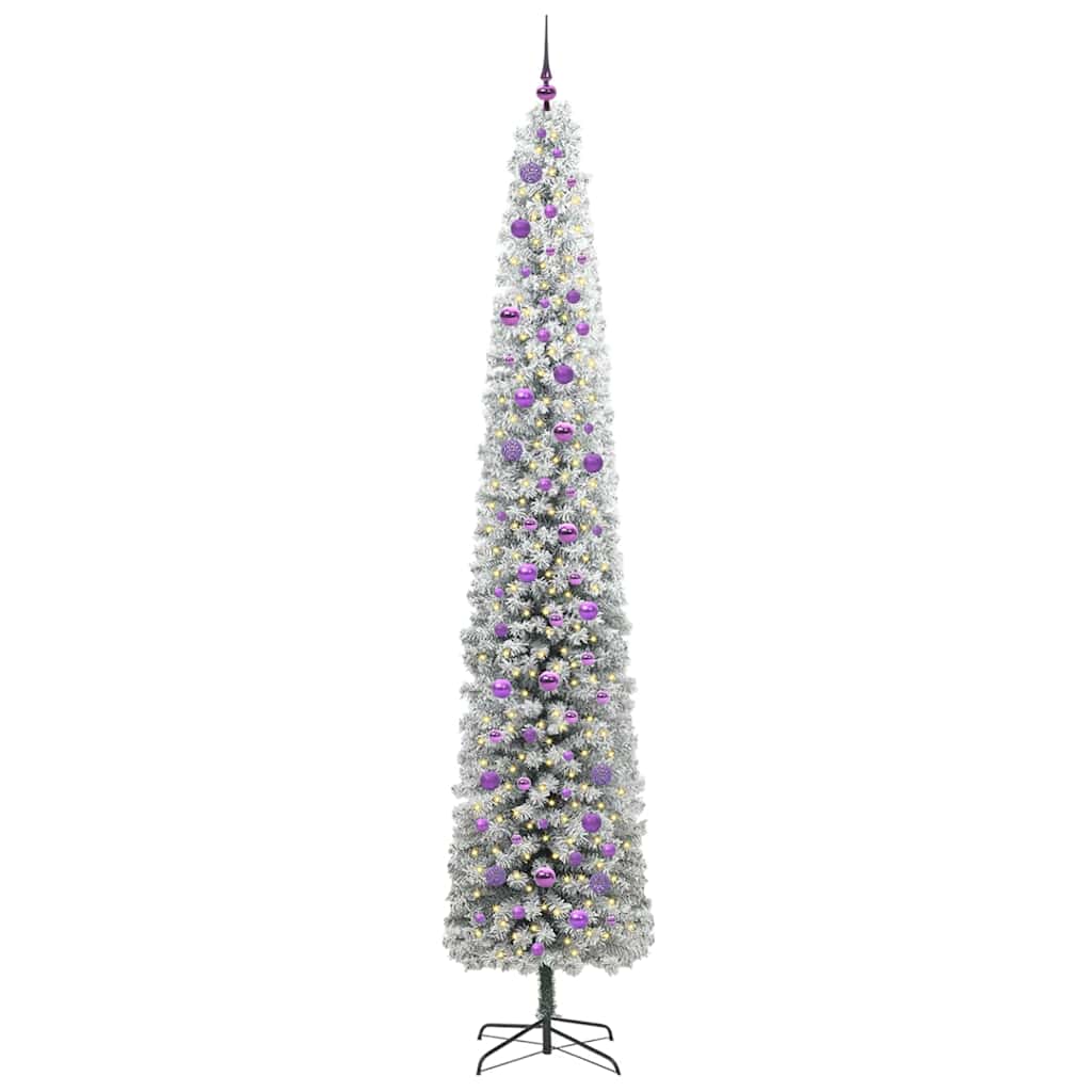 Kunstigt juletræ med stativ Grøn 270 cm PVC og Stål og Plastik