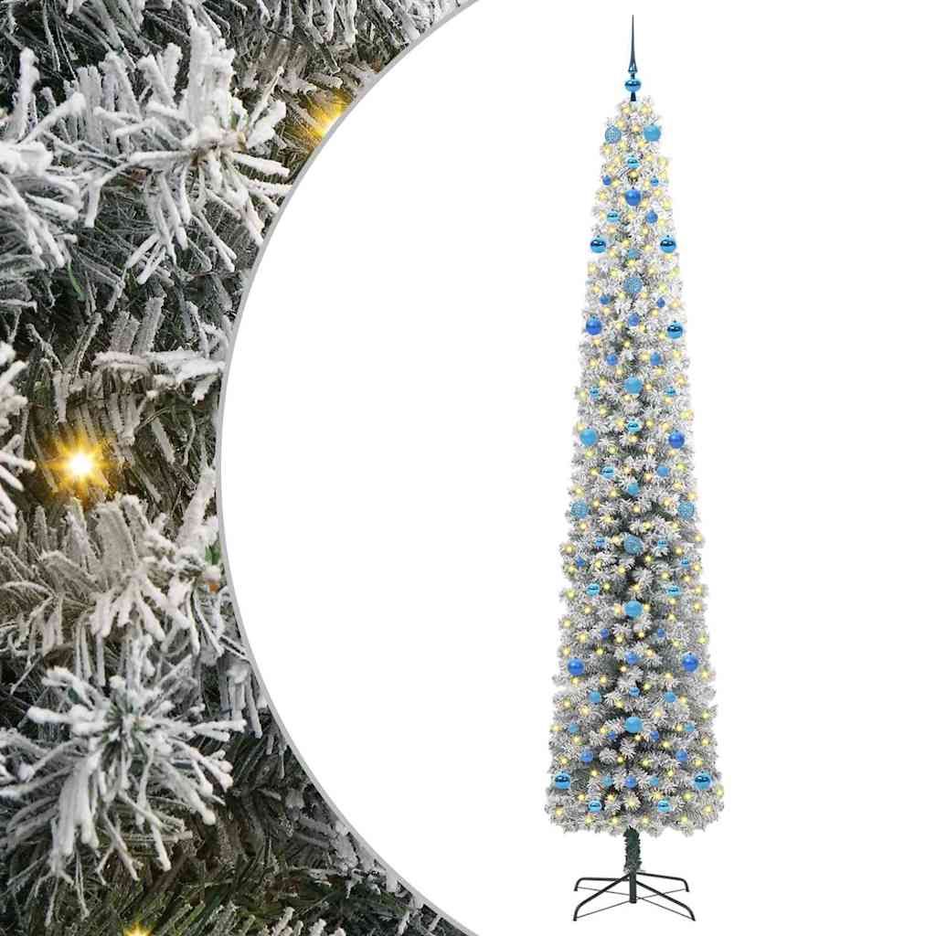 Kunstigt juletræ med stativ Grøn 270 cm PVC og Stål og Plastik