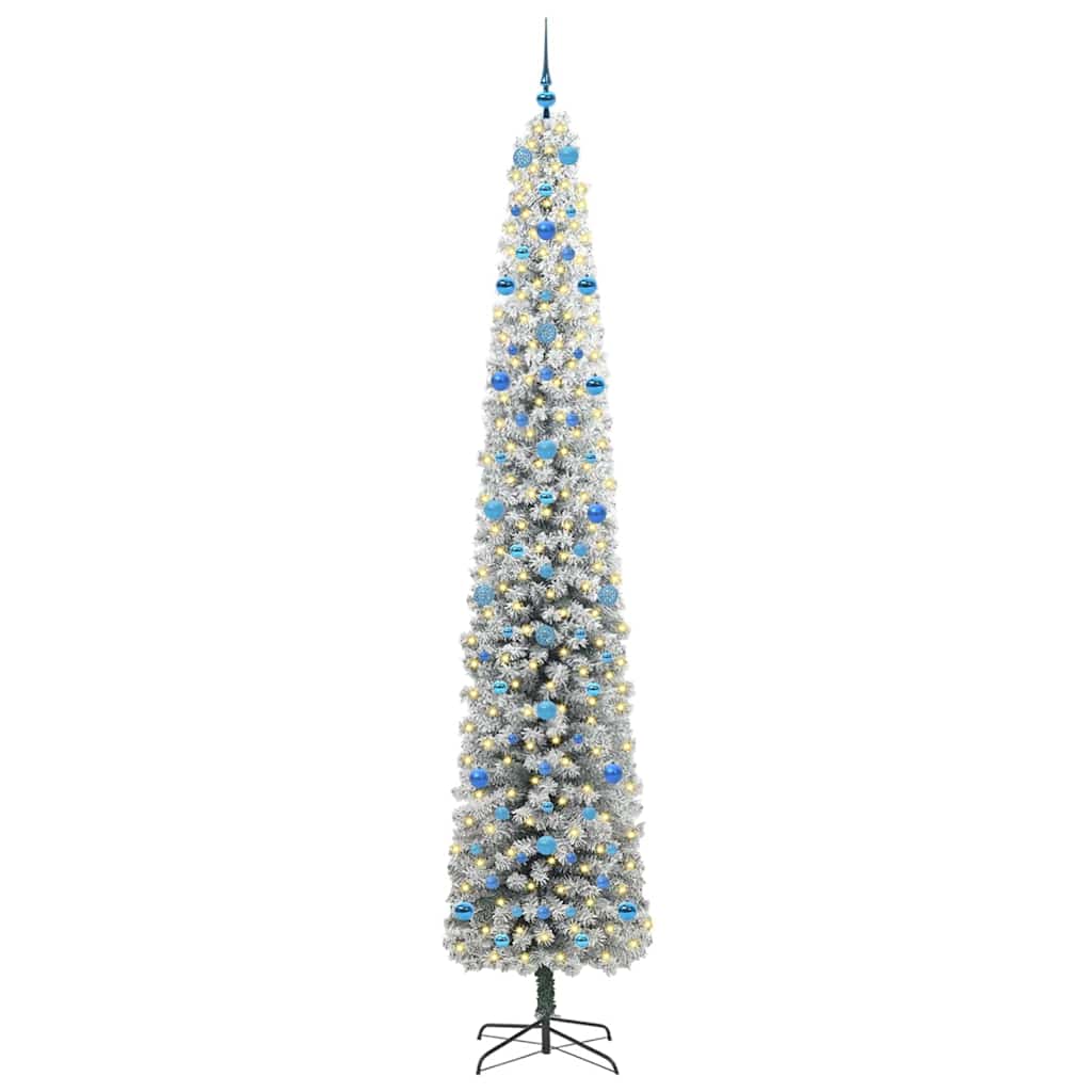 Kunstigt juletræ med stativ Grøn 270 cm PVC og Stål og Plastik
