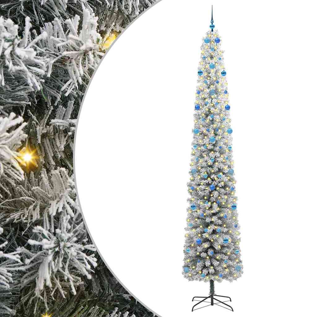 Kunstigt juletræ med stativ Grøn 300 cm PVC og Stål og Plastik