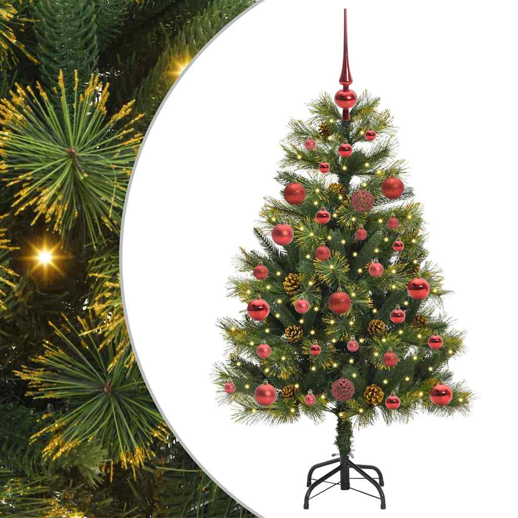 Kunstig Hængslet Juletræ med Kogler Grøn 120 cm