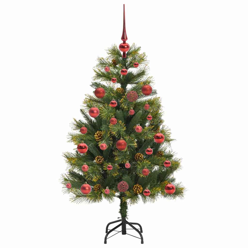 Kunstig Hængslet Juletræ med Kogler Grøn 120 cm