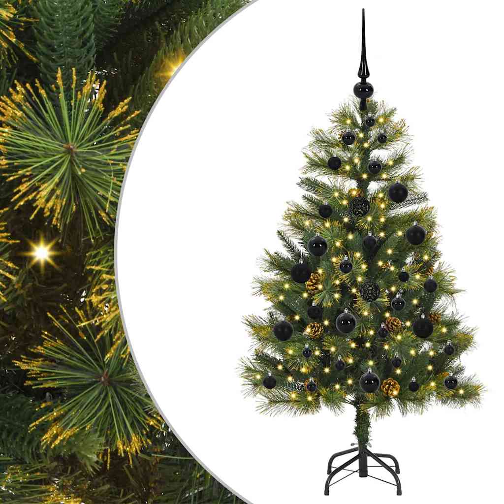 Kunstig Hængslet Juletræ med Kogler Grøn 120 cm