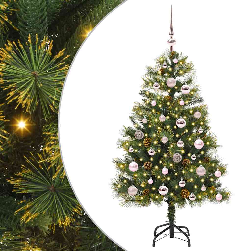 Kunstig Hængslet Juletræ med Kogler Grøn 120 cm
