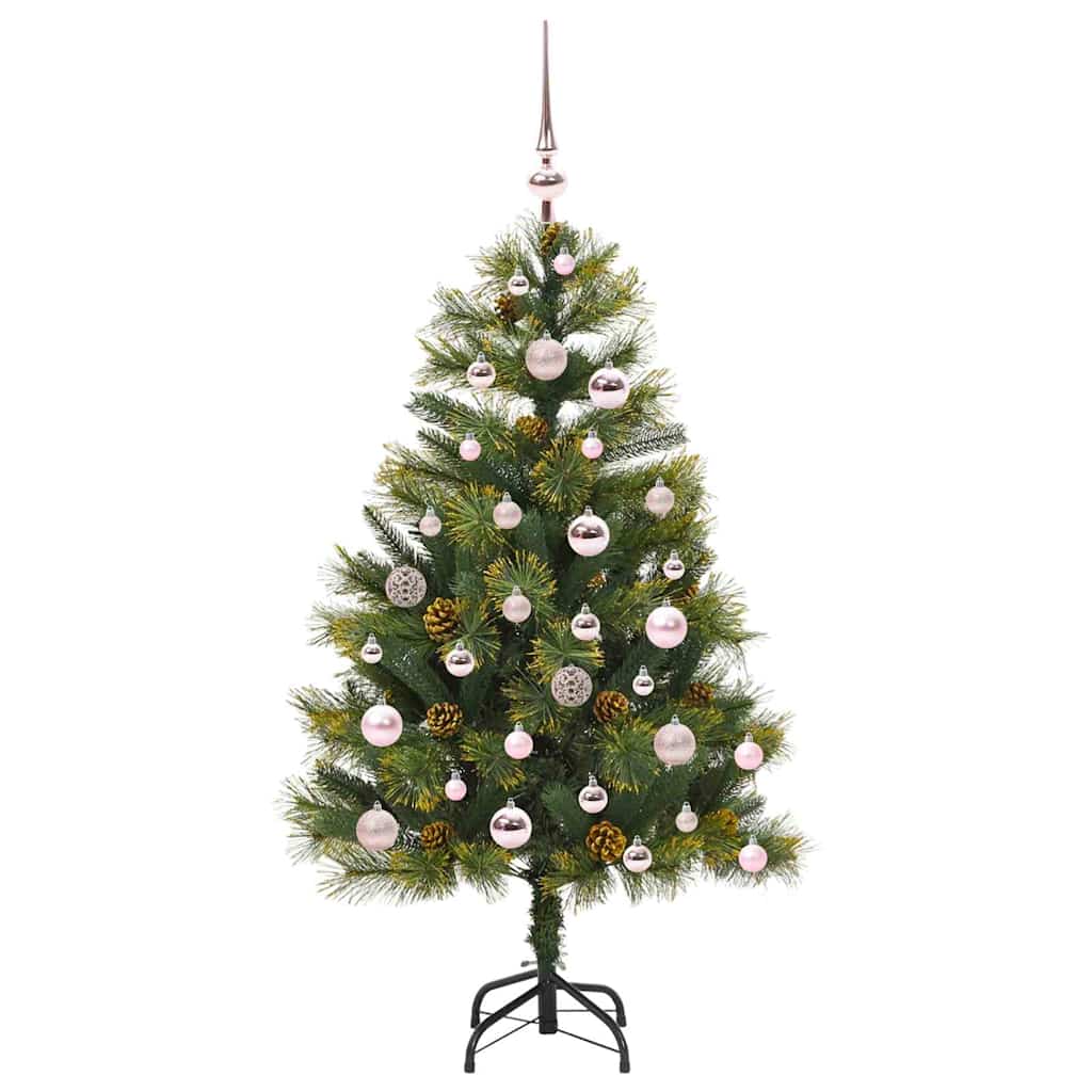 Kunstig Hængslet Juletræ med Kogler Grøn 120 cm