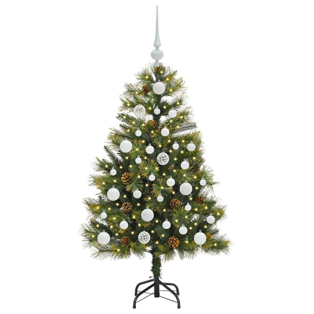 Kunstig Hængslet Juletræ med Kogler Grøn 120 cm