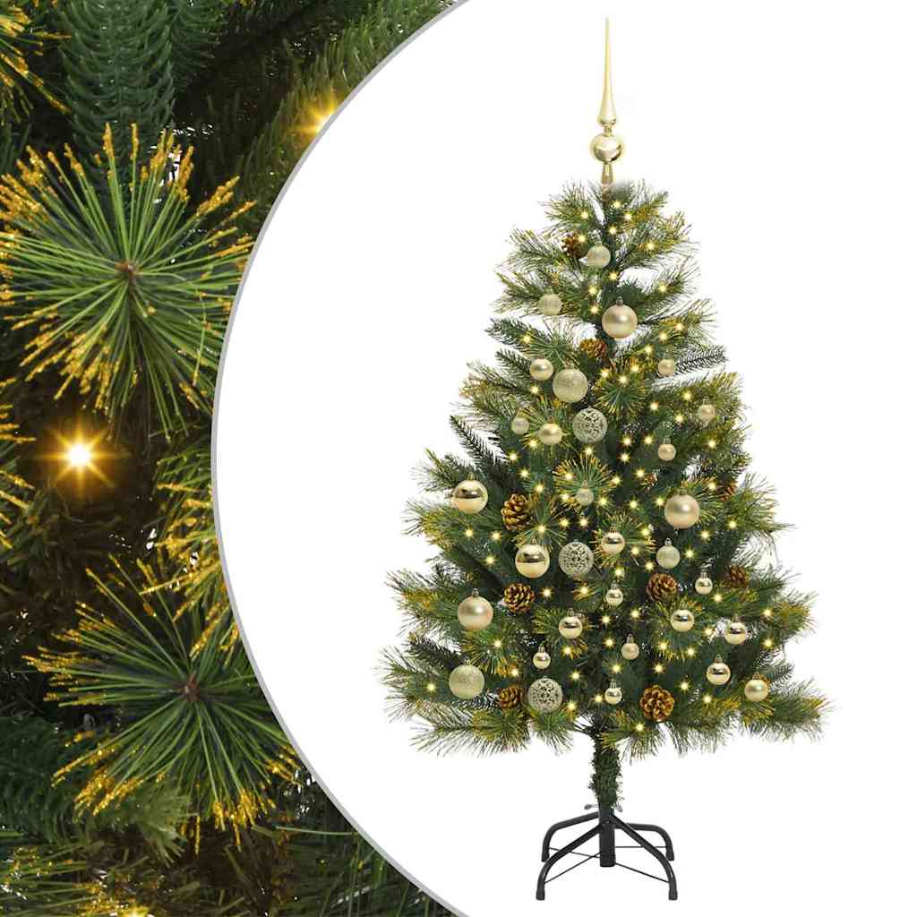 Kunstig Hængslet Juletræ med Kogler Grøn 120 cm