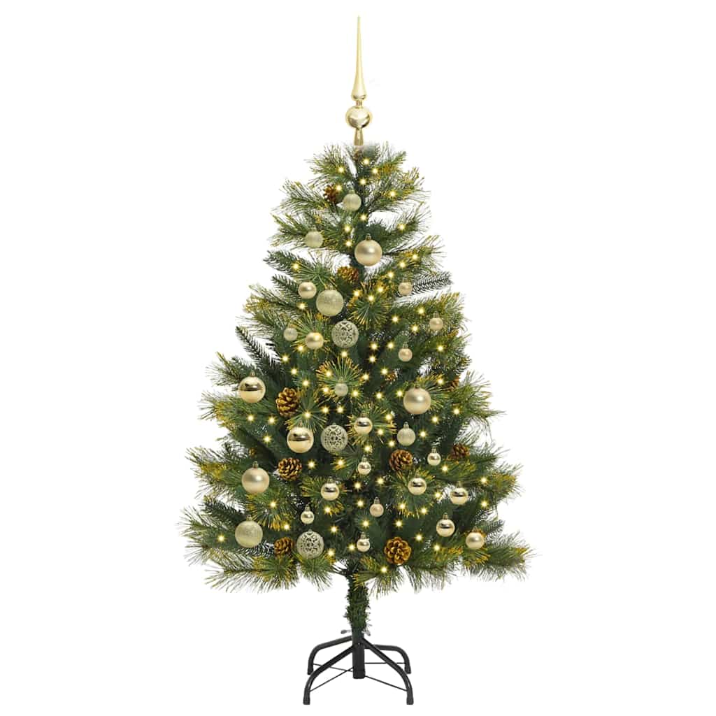 Kunstig Hængslet Juletræ med Kogler Grøn 120 cm