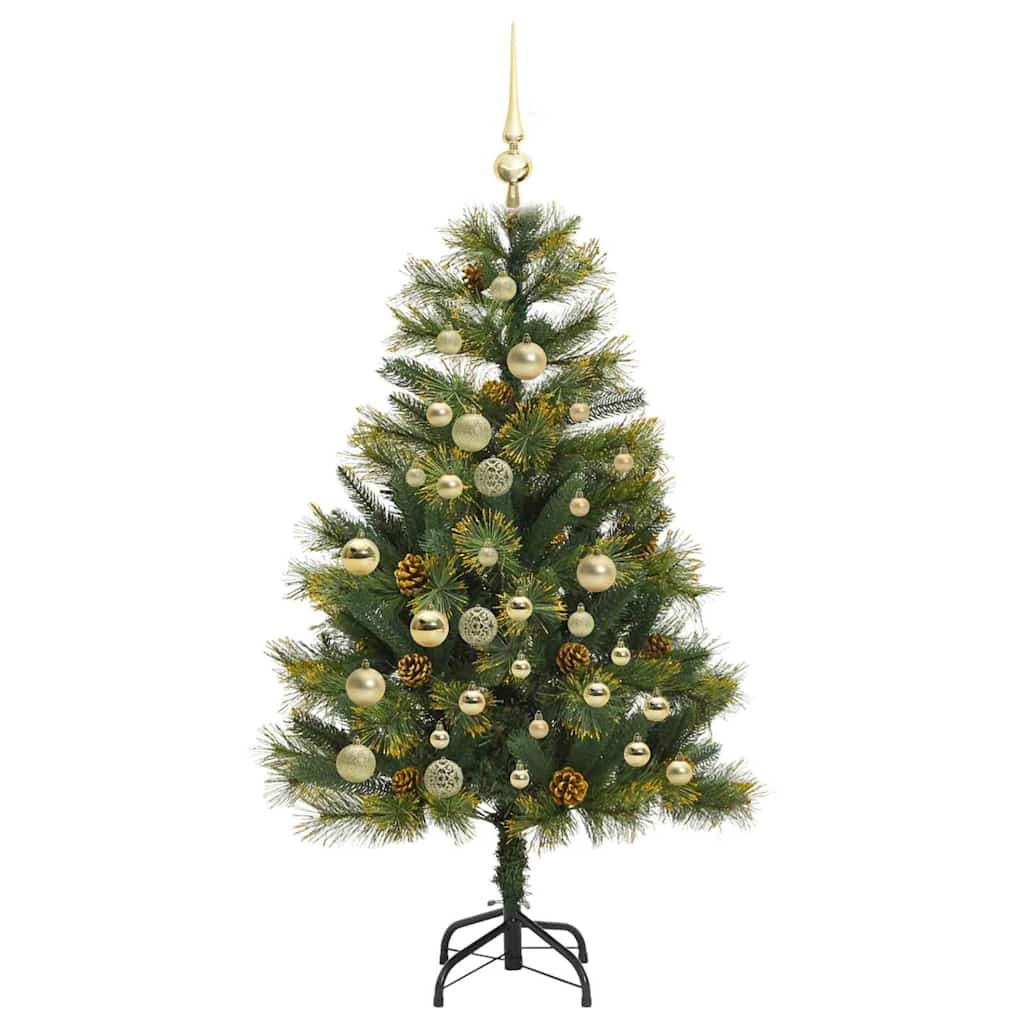 Kunstig Hængslet Juletræ med Kogler Grøn 120 cm