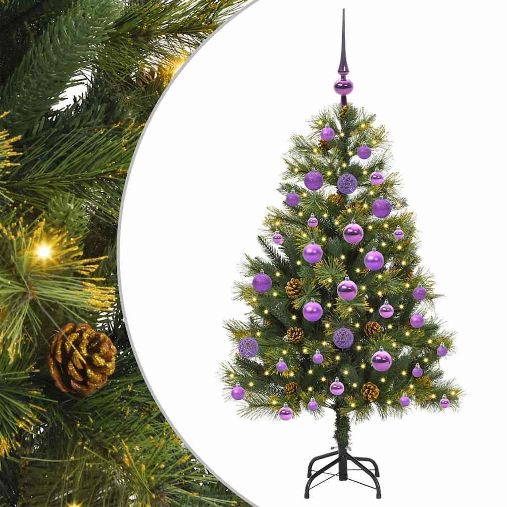 Kunstig Hængslet Juletræ med Kogler Grøn 120 cm