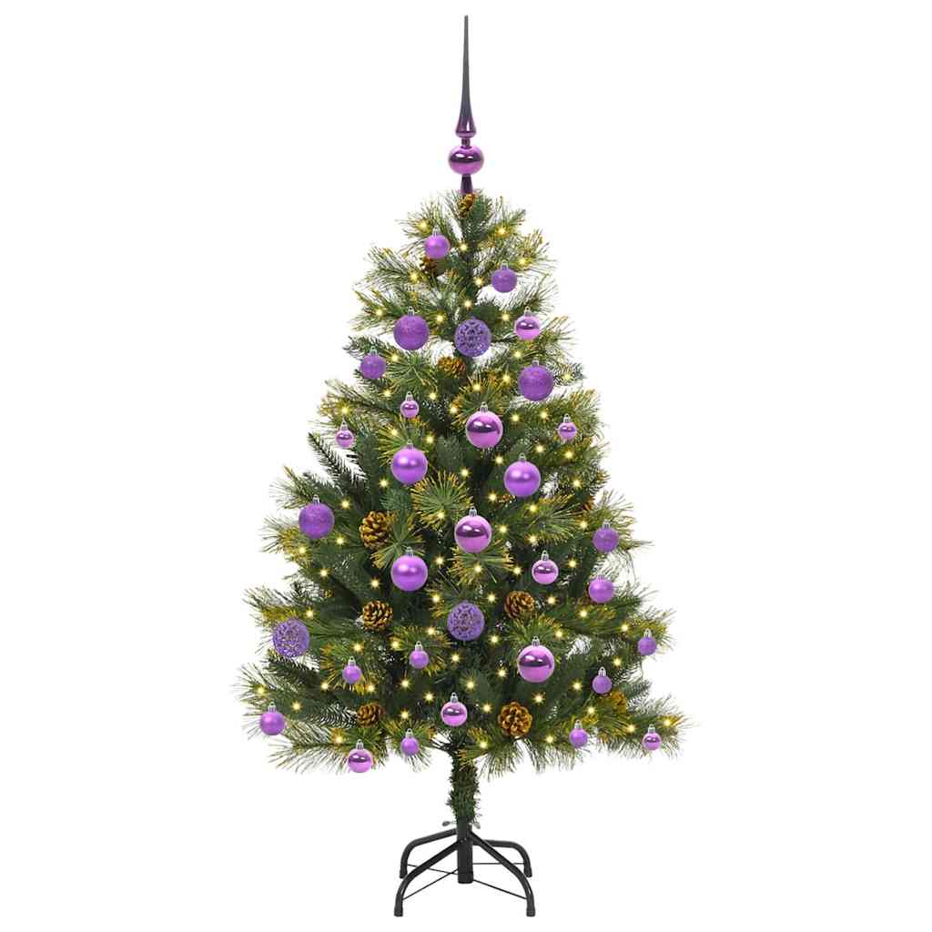 Kunstig Hængslet Juletræ med Kogler Grøn 120 cm