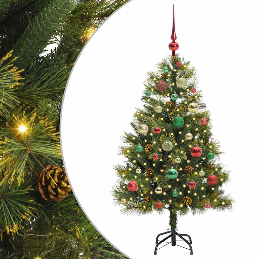 Kunstig Hængslet Juletræ med Kogler Grøn 120 cm
