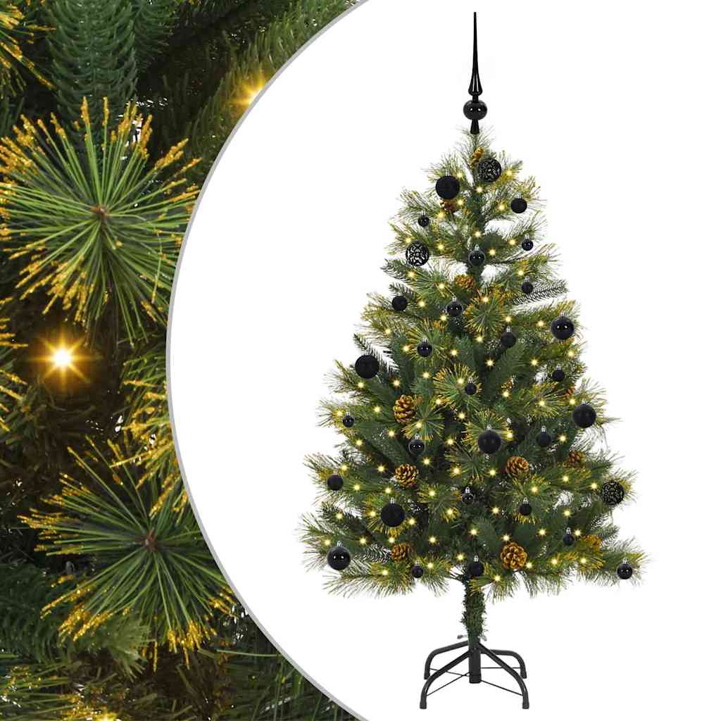 Kunstig Hængslet Juletræ med Kogler Grøn 150 cm