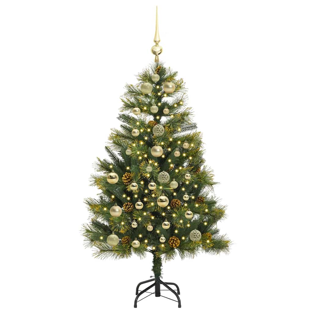 Kunstig Hængslet Juletræ med Kogler Grøn 150 cm