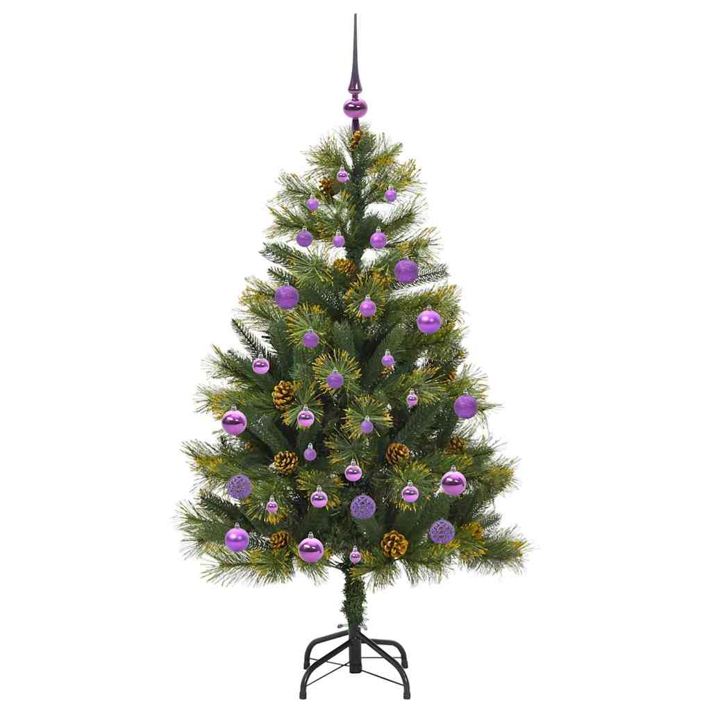 Kunstig Hængslet Juletræ med Kogler Grøn 150 cm