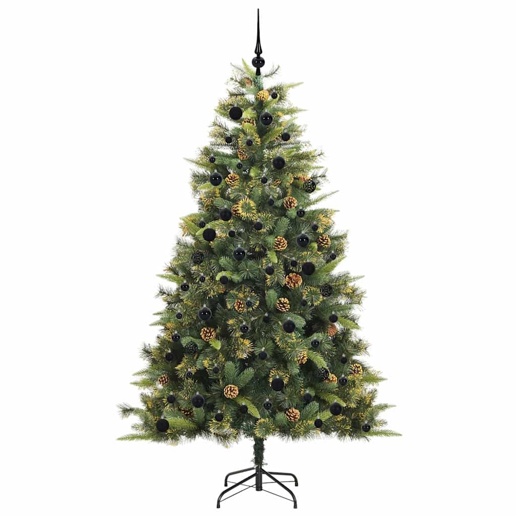 Kunstig Hængslet Juletræ med Kogler Grøn 240 cm