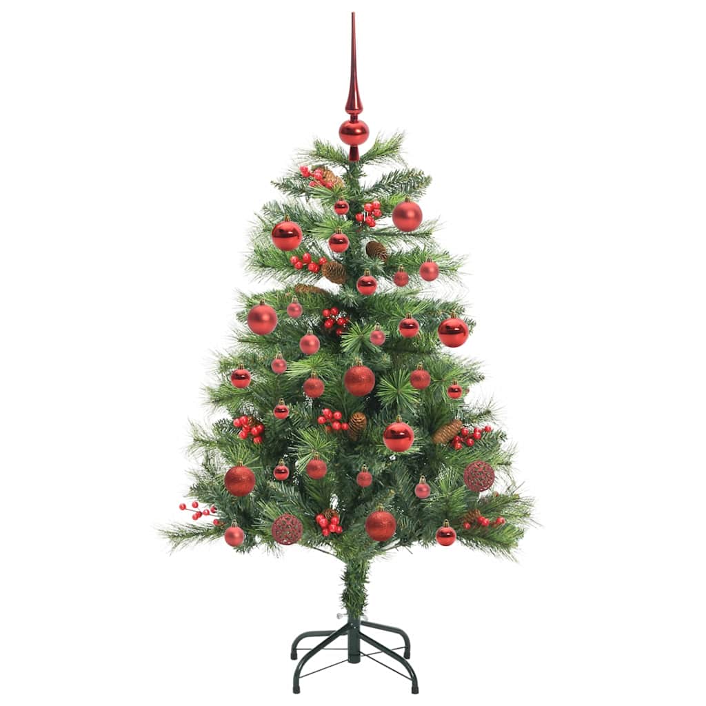 Kunstigt juletræ 150 LED'er Varm hvid PVC og metal Grøn