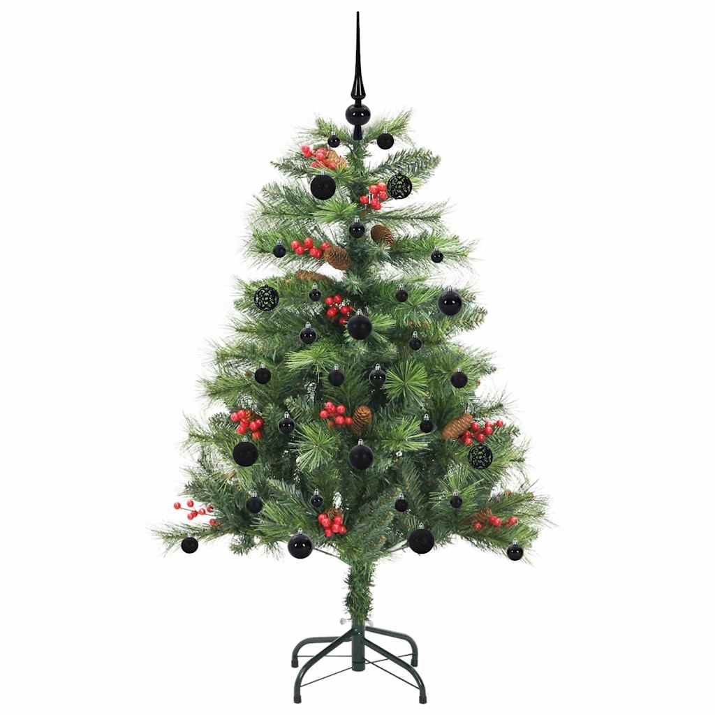 Kunstigt juletræ 150 LED'er Varm hvid PVC og metal Grøn