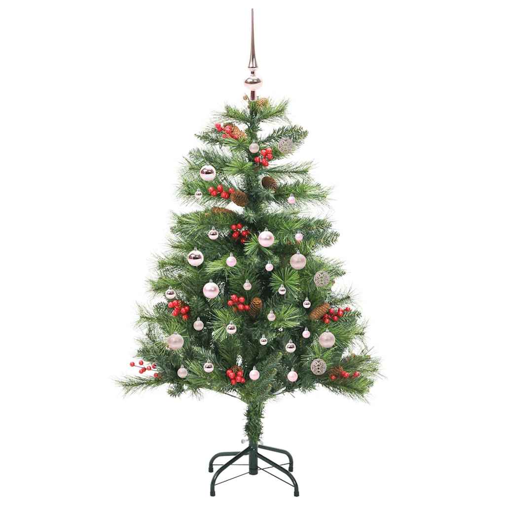 Kunstigt juletræ 150 LED'er Varm hvid PVC og metal Grøn