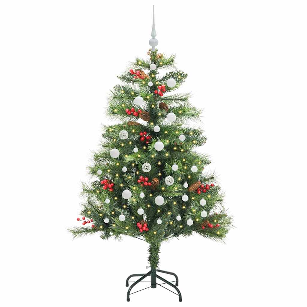 Kunstigt juletræ 150 LED'er Varm hvid PVC og metal Grøn