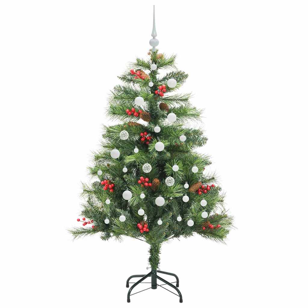 Kunstigt juletræ 150 LED'er Varm hvid PVC og metal Grøn